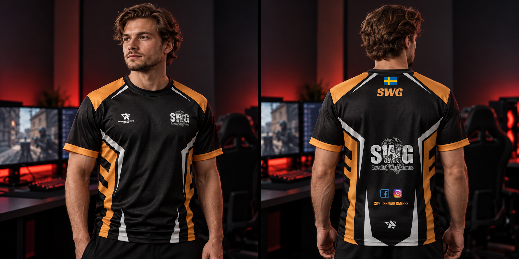 Jersey model, front and back